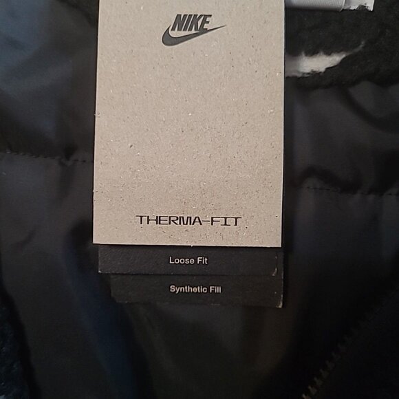 Nike Therma-FIT Sportswear Women's Small Black White High-Pile Jacket FV8025-010 - Picture 5 of 6